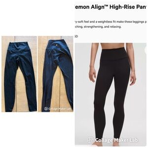 Lululemon align leggings in black and a printed pattern (2 pairs) both size 2.